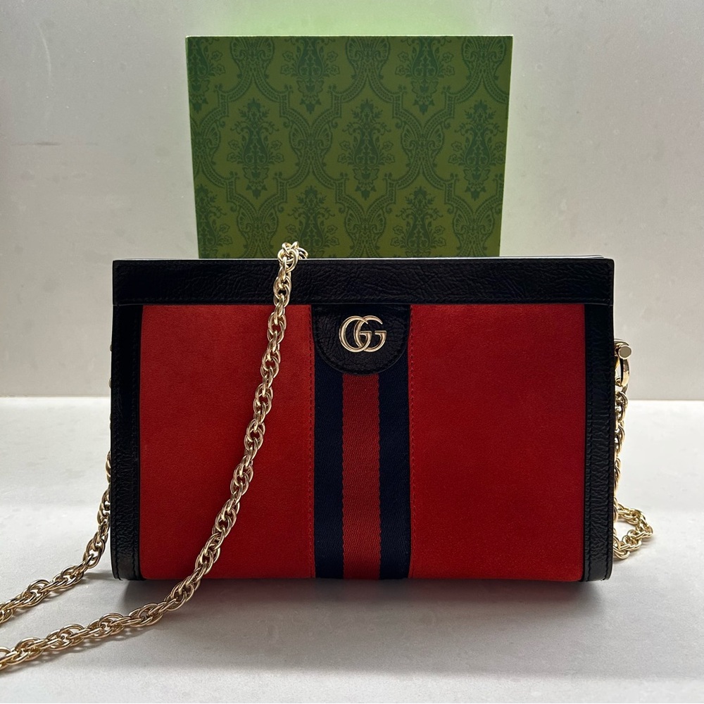 Gucci Red Suede Ophidia Bag (Resort 2018 Collection)